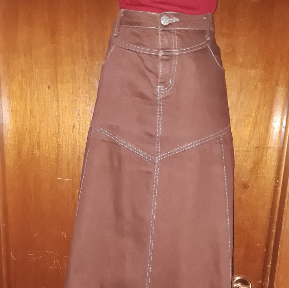 Brown Denim Skirt